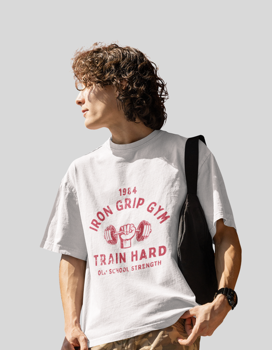 Retro Gym White Unisex Oversized Standard T-Shirt