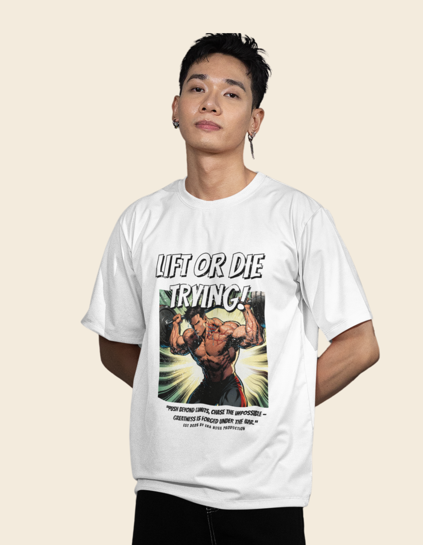 Gym Motivation White Unisex Oversized Classic T-Shirt