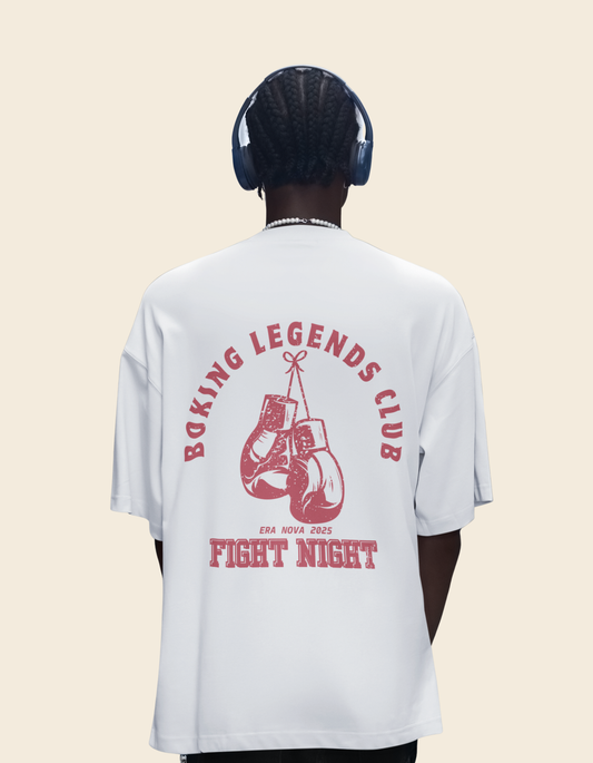 White Boxing Gym Unisex Oversized T-Shirt