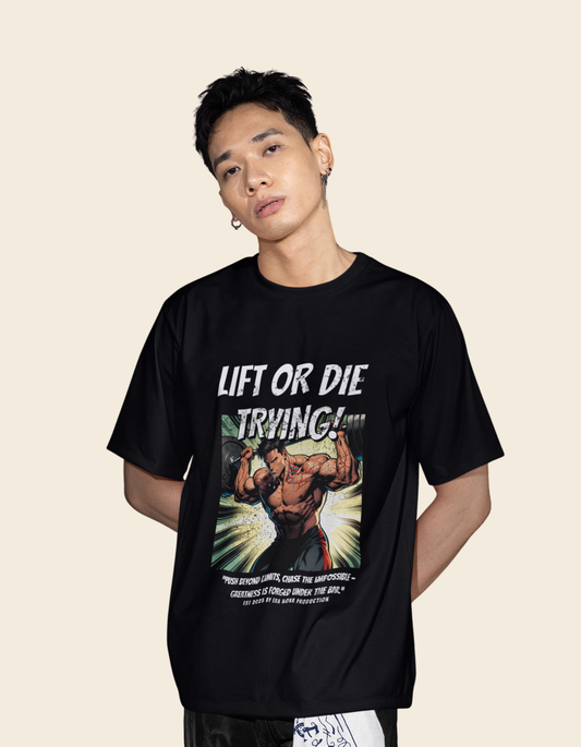 Gym Motivation Black Unisex Oversized Classic T-Shirt