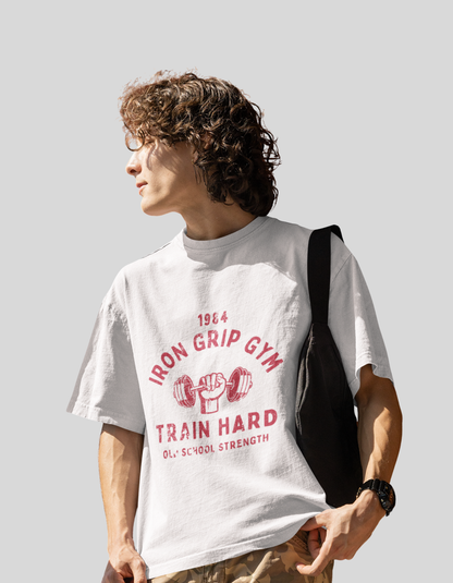 Retro Gym White Unisex Oversized Standard T-Shirt