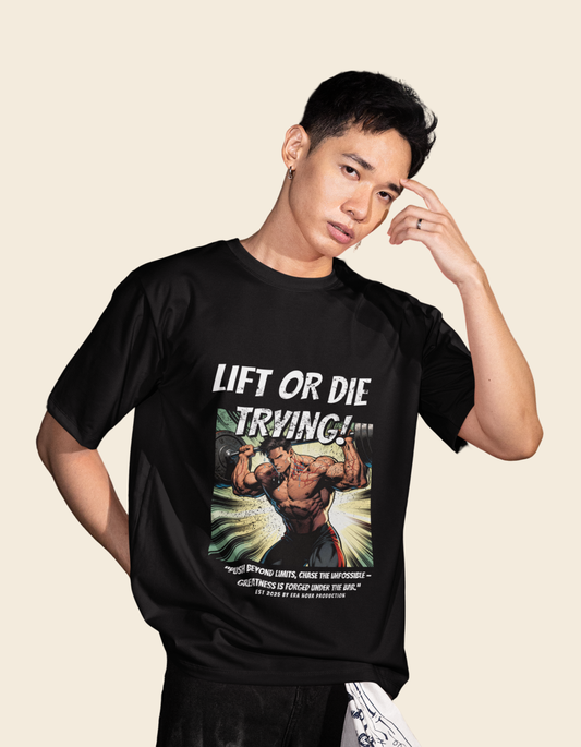 Gym Motivation Black Unisex Oversized Classic T-Shirt
