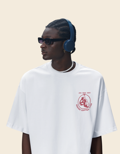 White Boxing Gym Unisex Oversized T-Shirt