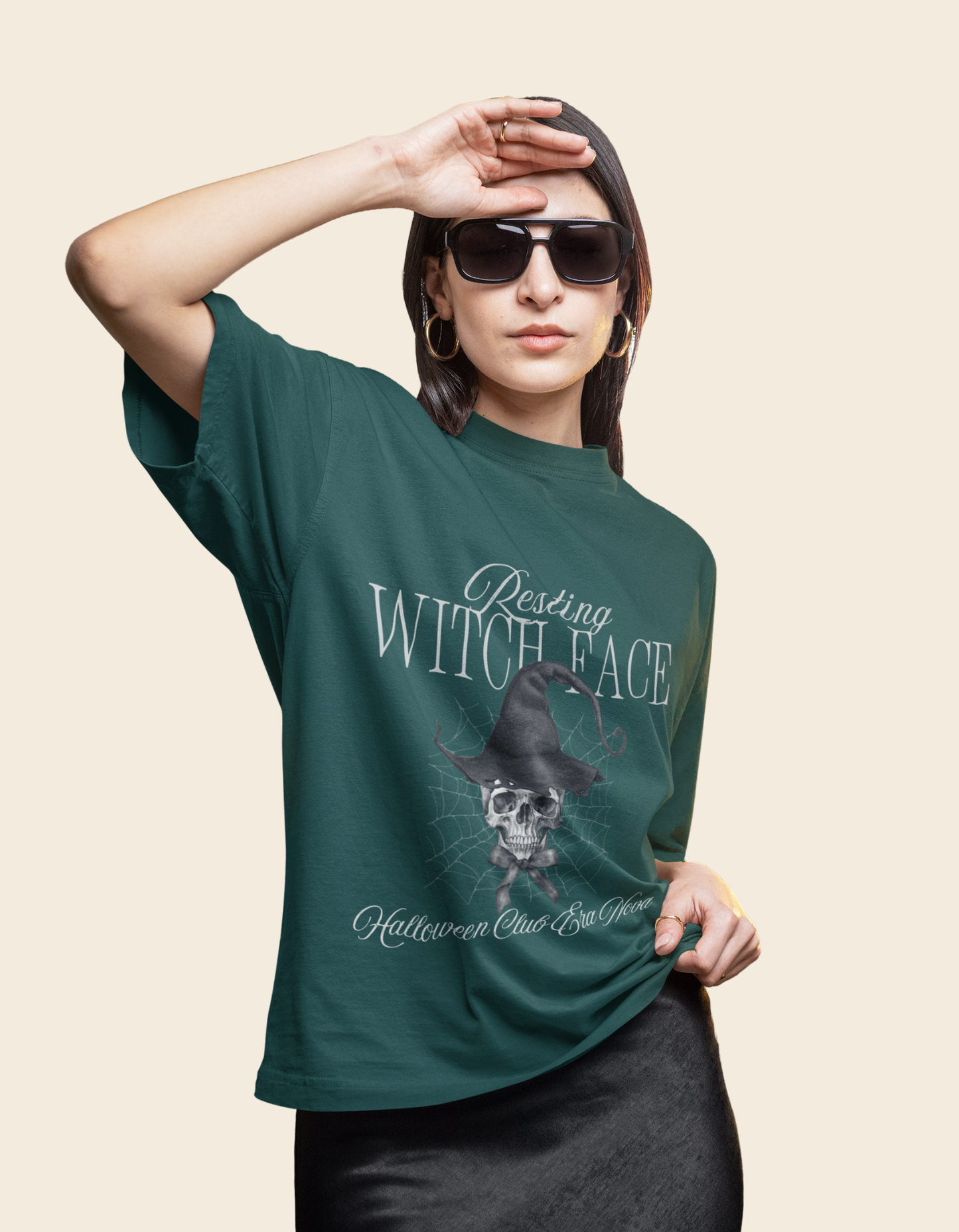 Halloween Witch Face Unisex Oversized Classic T-Shirt