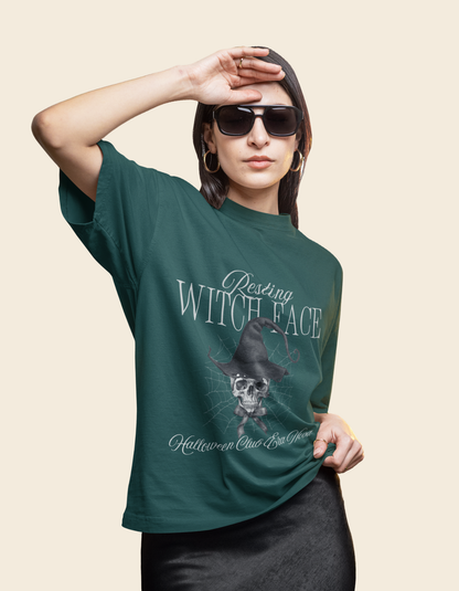 Halloween Witch Face Unisex Oversized Classic T-Shirt