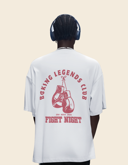 White Boxing Gym Unisex Oversized T-Shirt
